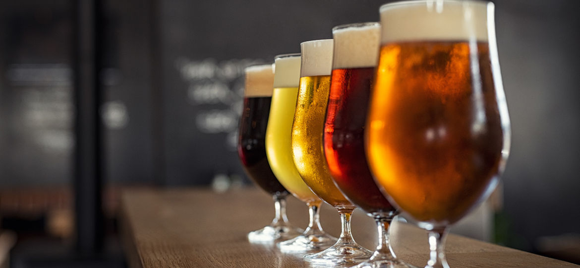 Draught beer in glasses