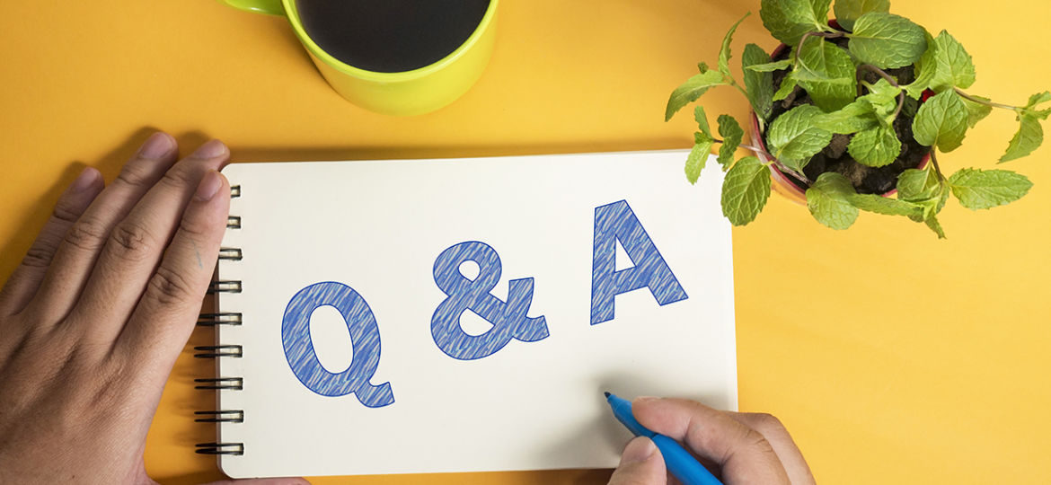 Q & A, Questions and Answers. Words Typography Concept
