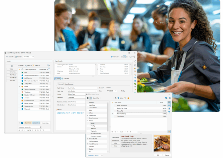 Caterease | Advanced Catering & Event Management Software Caterease Program Screenshots